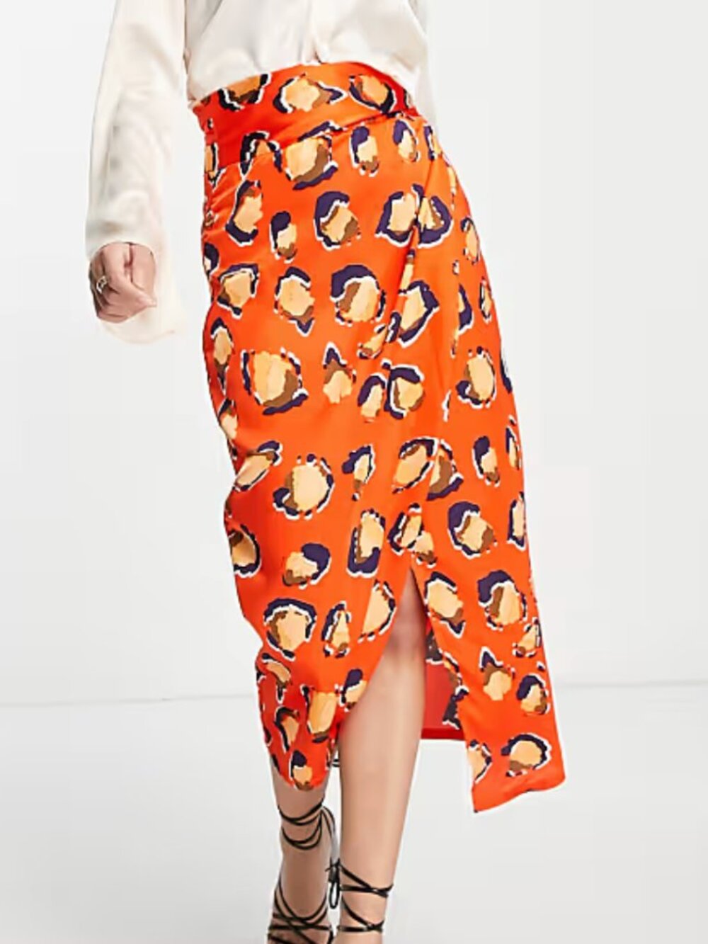 Never Fully Dressed Jaspre Orange Wrap Skirt